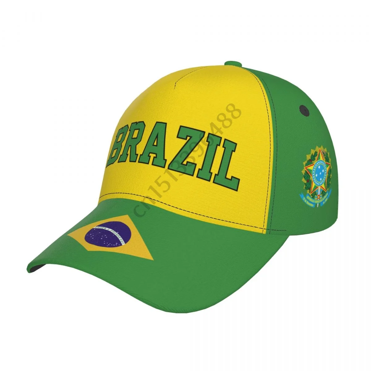 Brazil Country Flag Soccer Hats Sun Baseball Cap Breathable Adjustable Men Women Outdoor Fishing Hat