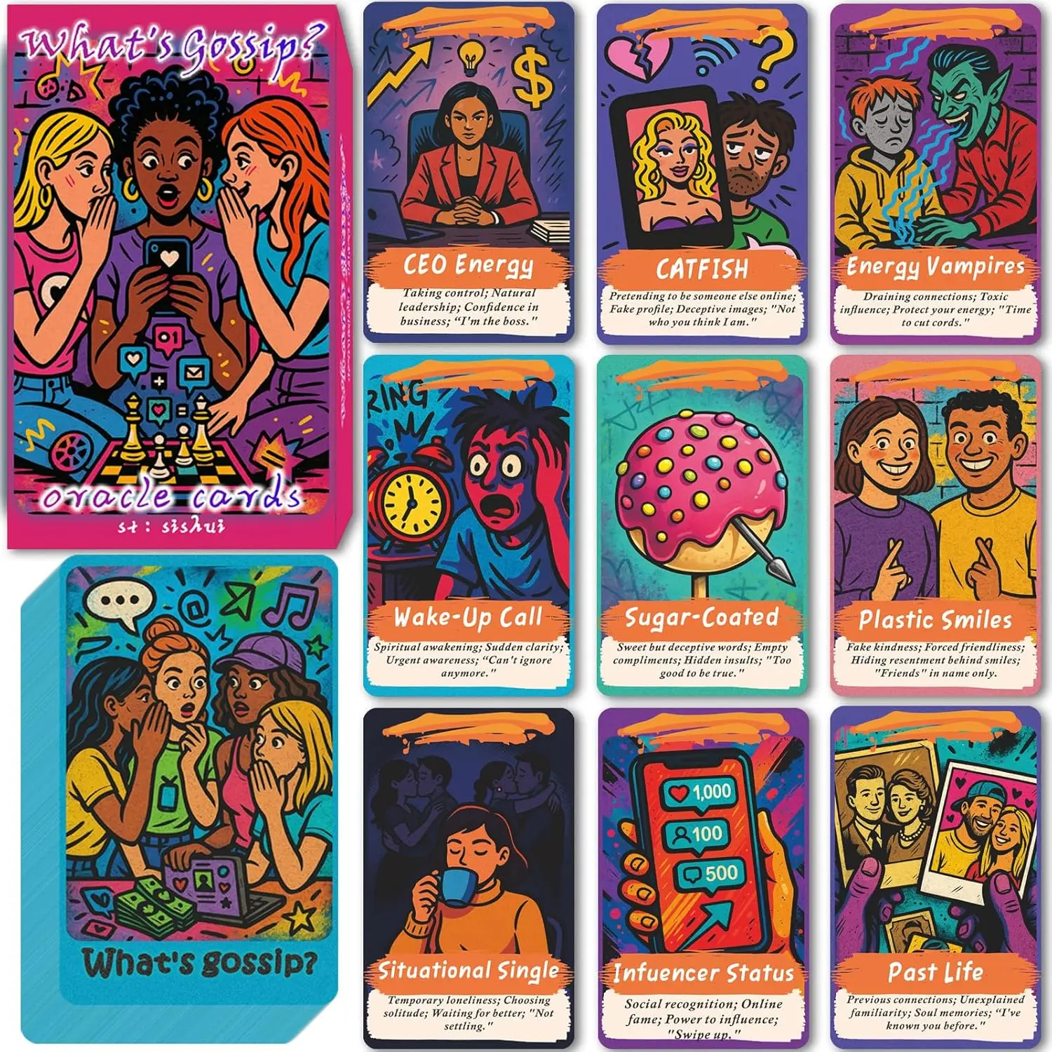 ¿Qué es Bagua? Juego de 80 Cartas del Oráculo del Té Bagua para Principiantes, Juego de Cartas del Oráculo del Tarot para el Karma, las Almas Gemelas, el Amor y la Amistad