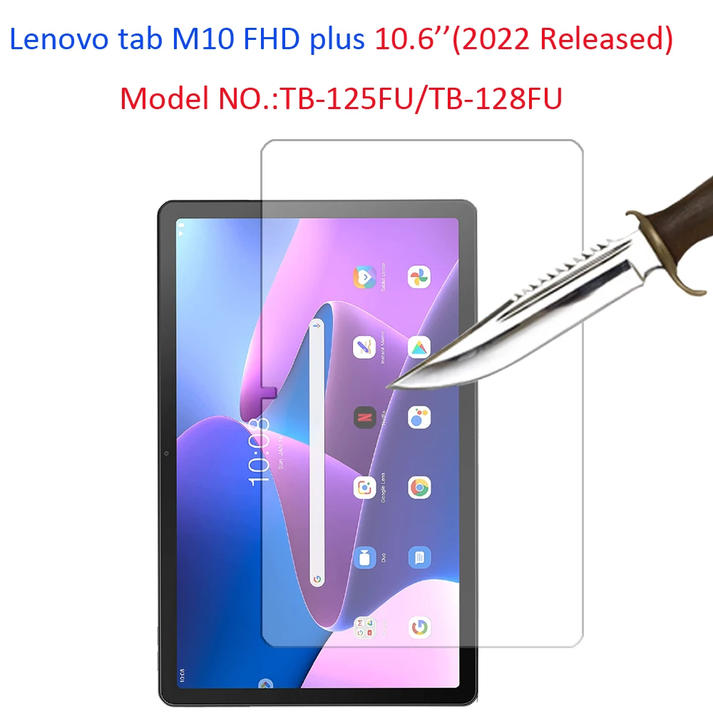 3PCS for Lenovo Tab M10 FHD Plus 3rd Gen 10.6'' 2022 TB-125U Tempered Glass Screen Protector Protective Tablet Film 5