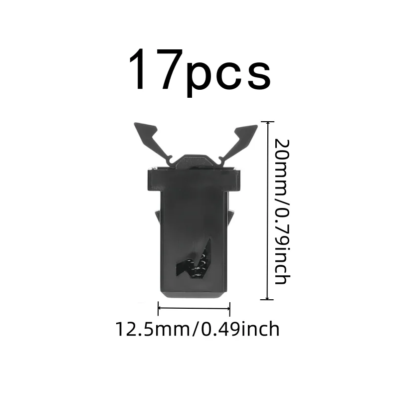 17 pcs Push-Type Spring Clasps, Black Plastic Body for Trash Can Lids, Universal Replacement great for Storage Container Lids