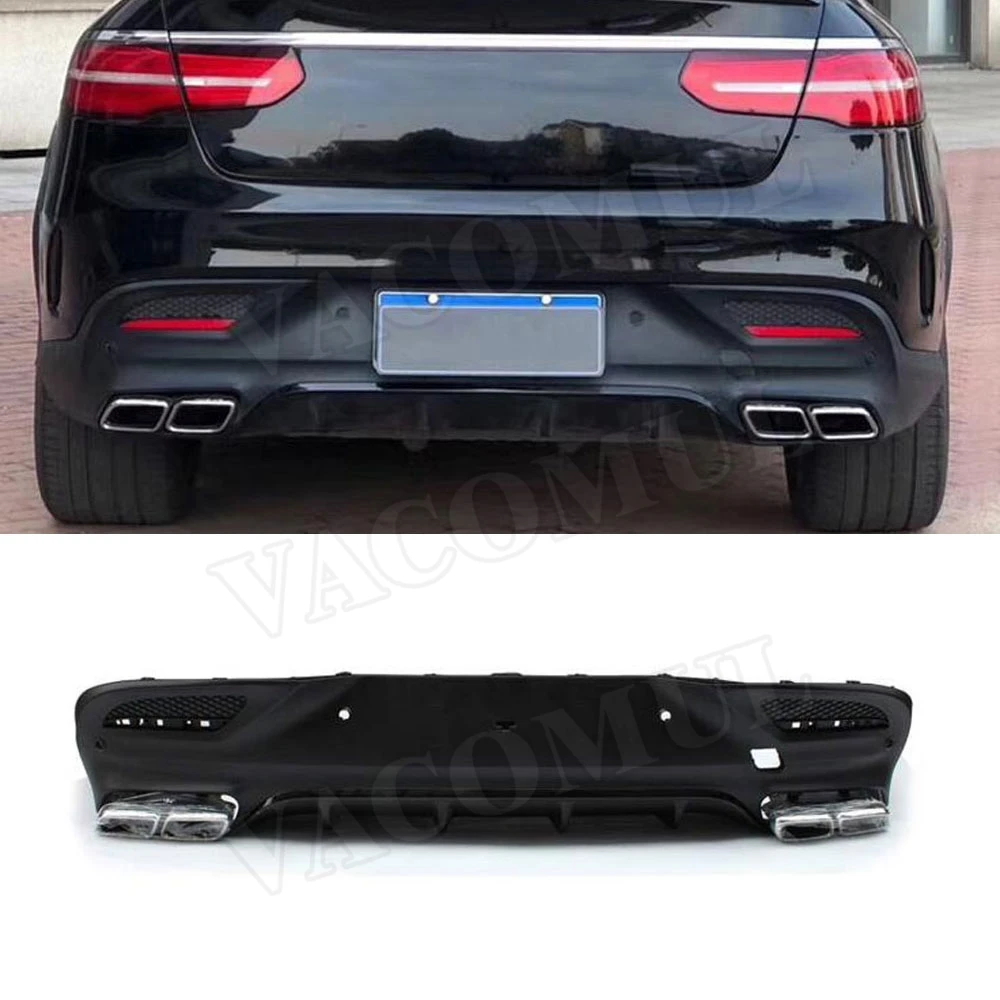 VACOMUL PP Black Rear Bumper Lip Diffuser with Exhaust Tips For Mercedes Benz GLE Class W292 C292 GLE63 AMG coupe 2016 -2018