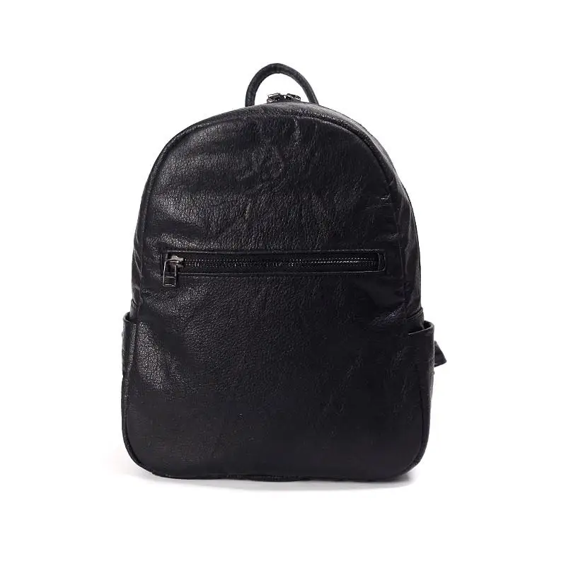 

European And American Fashion High-end Genuine Leather Backpack For Women High-quality Pleated Top Layer Cowhide Travel Backpack