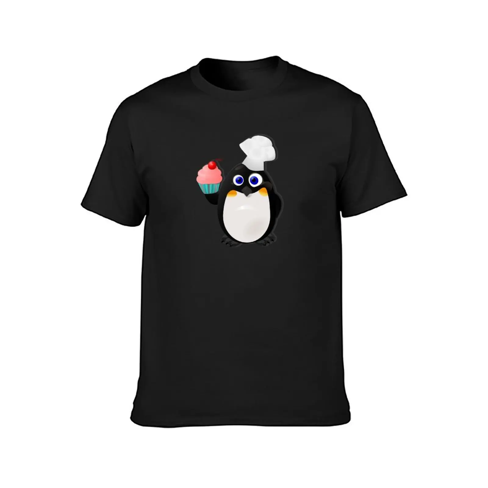 Baker Penguin With Cupcake T-Shirt plus size tops summer clothes fitted t shirts for men