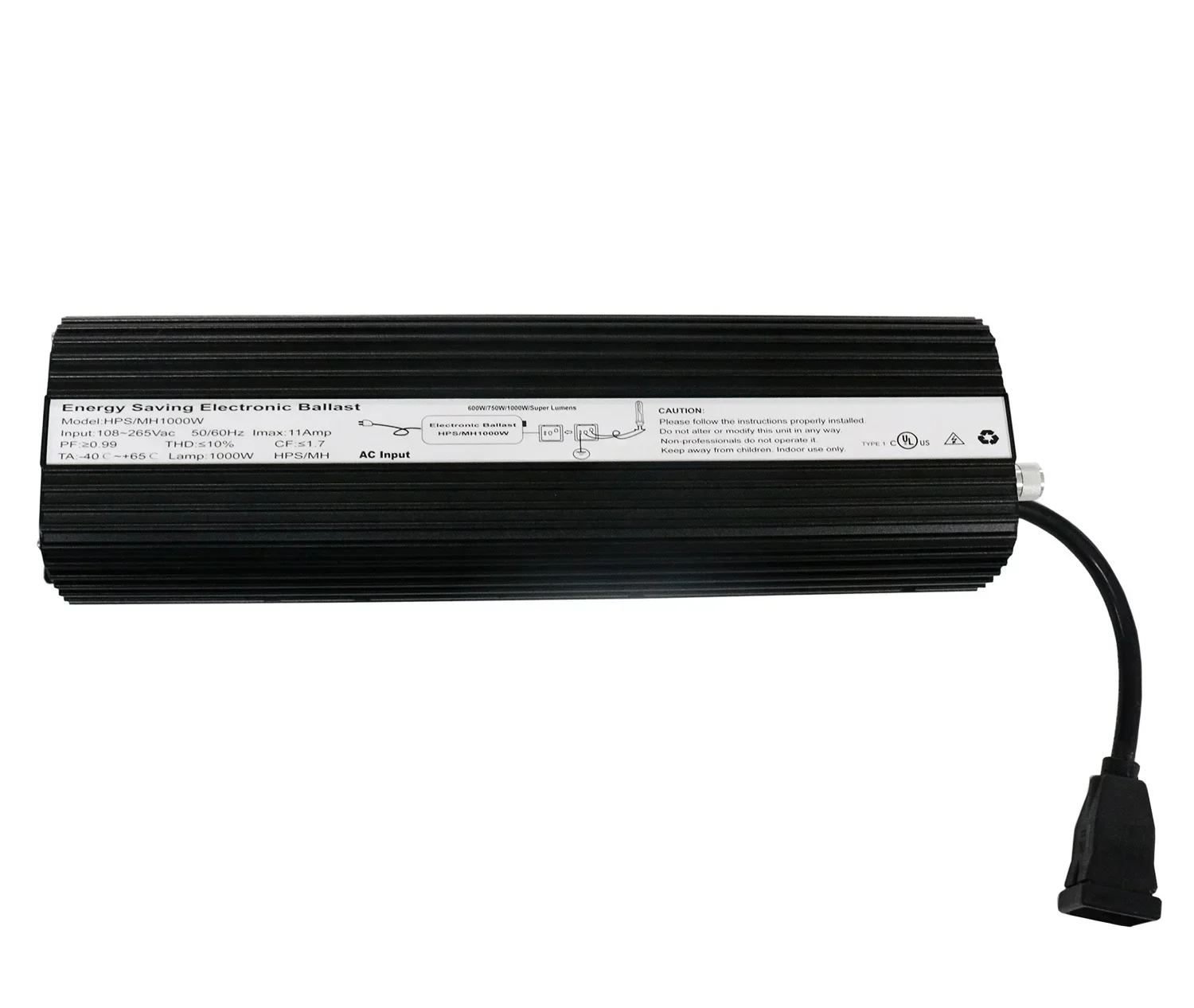 Electronic 1000W 250W 600 watt HID MH/HPS Lamp Air Cooled Digital Electronic Ballast 120V 240v