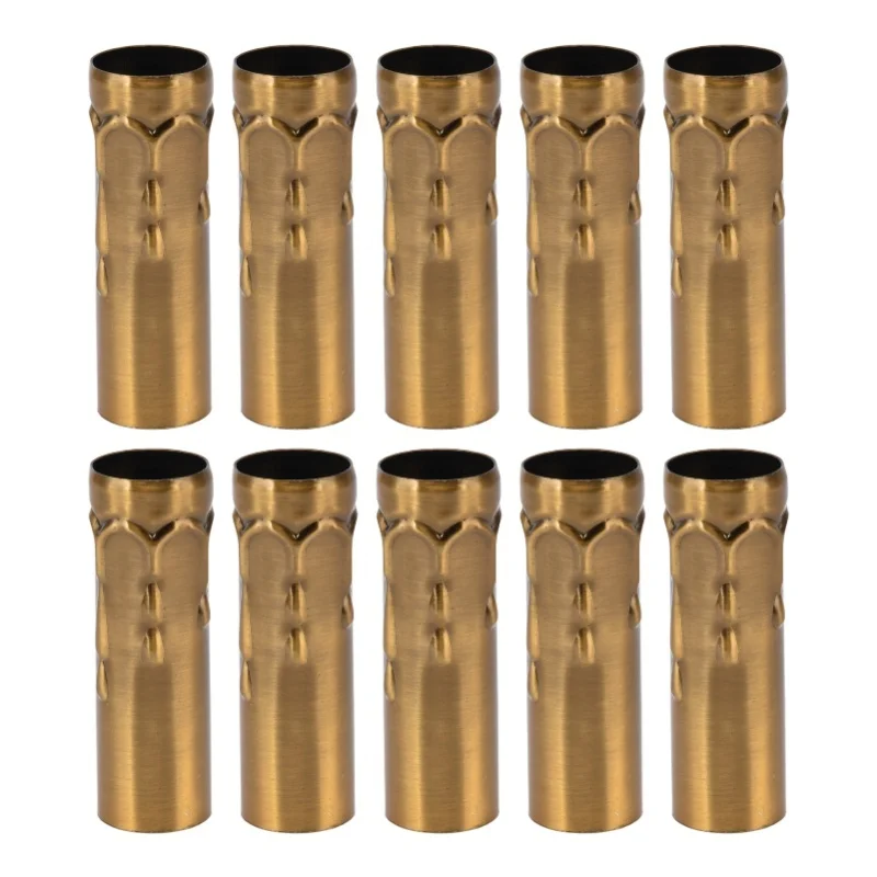 10Pcs E14 Metal Tube For Candle Lamp Holder Lamp Base Lighting Accessories 25x80mm Gold Bronze