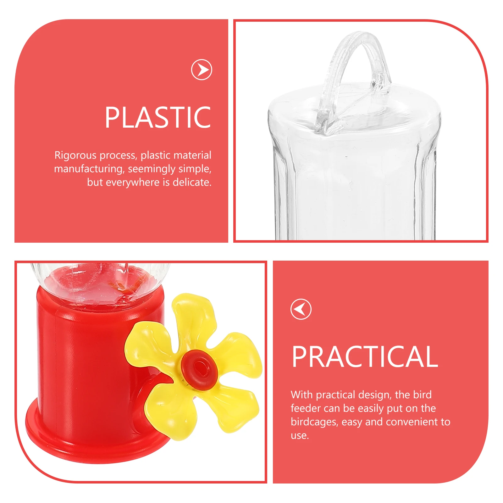 

4Pcs Hummingbird Feeders Plastic Durable Hanging Bird Food Bowls Practical Outdoor Garden Bird Feeder Garden Decor