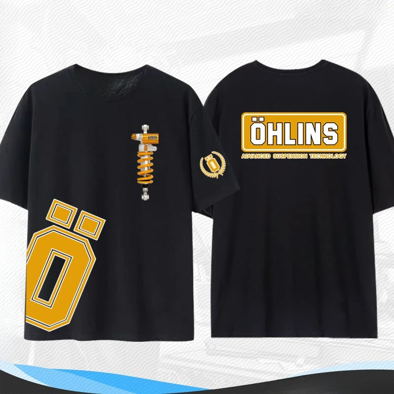 New OHLINS Motorcycle Shock Absorber Modification T-shirt Clothing Loose Men's and Women's Racing Club Short-sleeved Summer - view 3