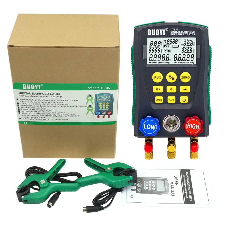 DY517 Air Conditioner Fluorine Filling Liquid and Fluorine Pressure Gauge/air Conditioner Refrigerant Gauge