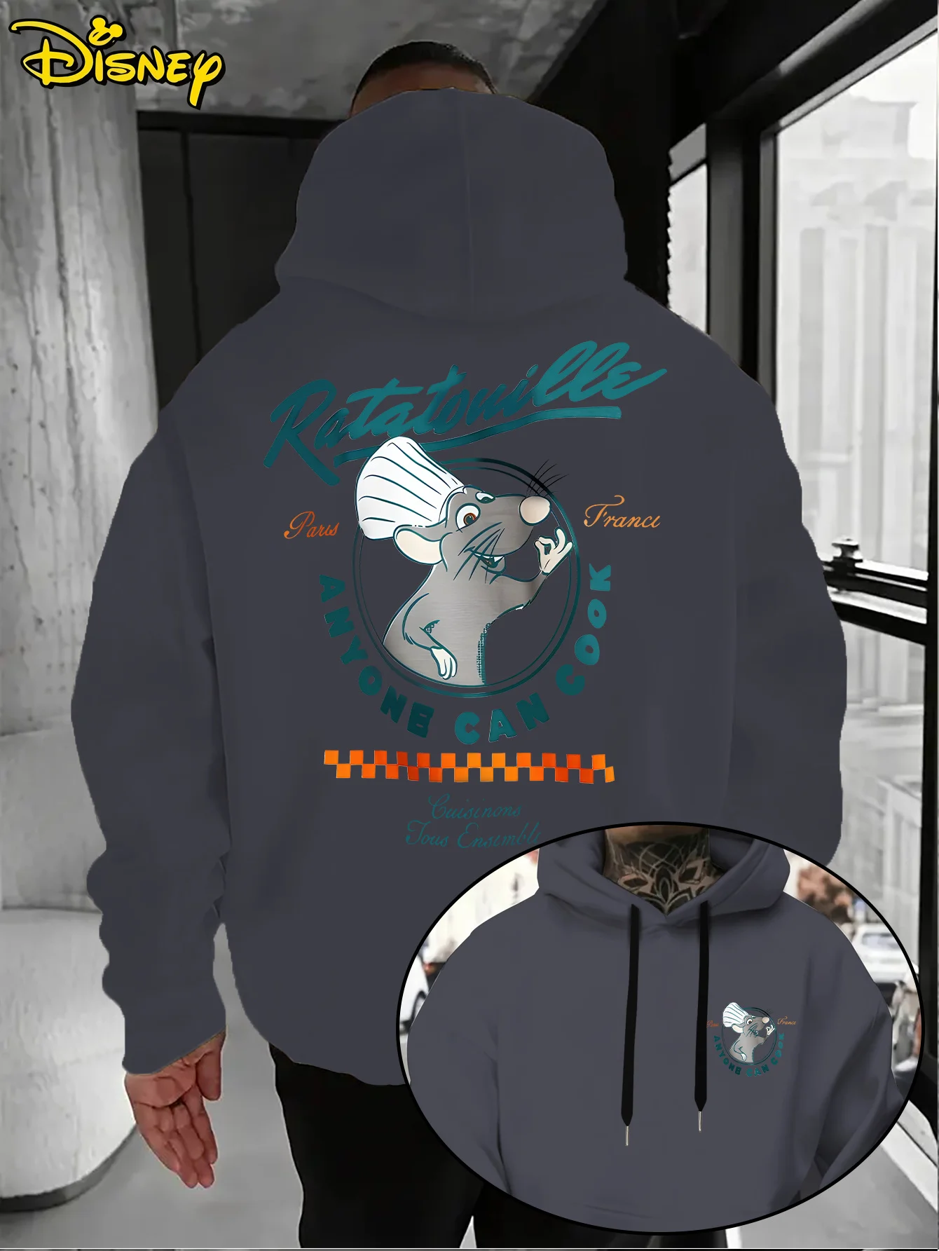 هوديي رجالي من Disney Food Story ريمي للخريف والشتاء من الصوف للجنسين، نمط شارع عصري، فضفاض، ملابس خروج كبيرة الحجم