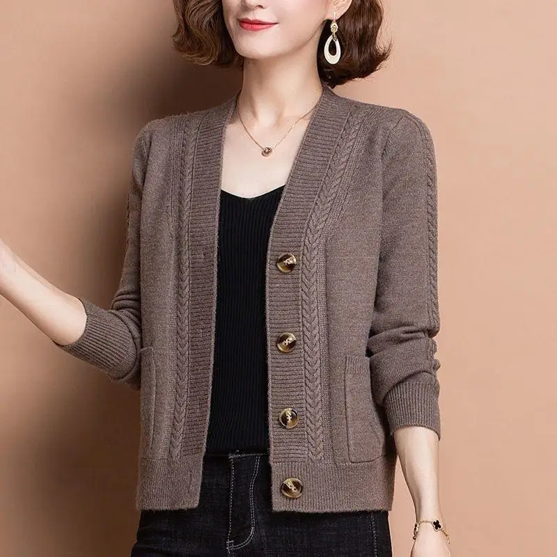 

Middle Aged Mother's Clothing, Cardigan, Women's Short Western-Style New Style, Spring And Autumn Fashion, Outerwear, Knitted