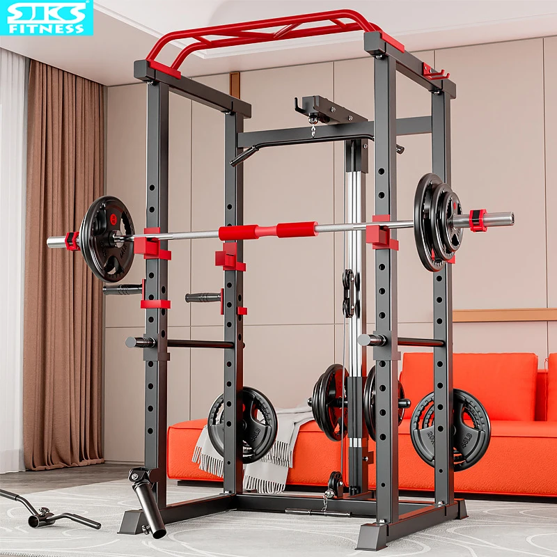 Multifunctional Frame Type Gantry, Fitness Barbell Stand, Flat Bench, Comprehensive Training Equipment, Home Squat Stand