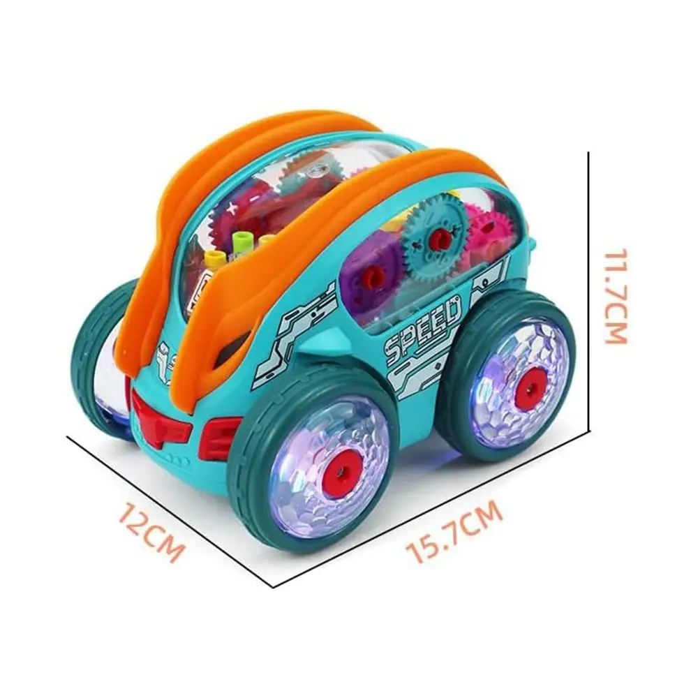 ABS динамический автомобиль с питанием от шестерни красочные движущиеся шестерни со светодиодными фонарями вращающийся и акробатичный игрушечный автомобиль подарки на Рождество и день рождения