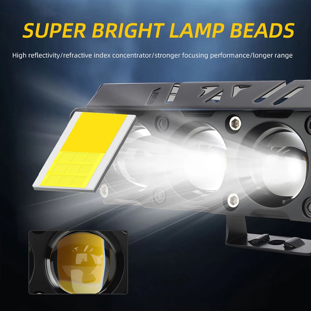 Motorfiets LED Spotlight 30 W Mistlampen 9 V-80 V Koplamp Dual Kleur RGB Werklamp 4 Lens 3570 Chip voor Auto Vrachtwagens SUV UTV SSV