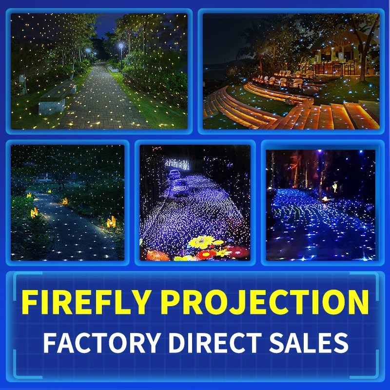 Laser firefly projection lighting park courtyard decoration rotating atmosphere light outdoor laser light