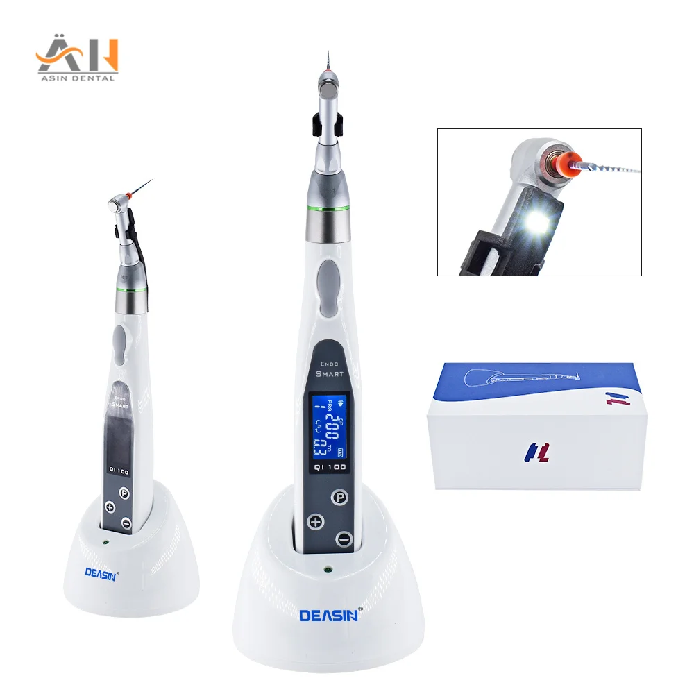 

Dental Wireless Endo Motor Smart 9 Programs with LED Lamp and 16:1 Reduction Contra Angle Endodontic Instrument