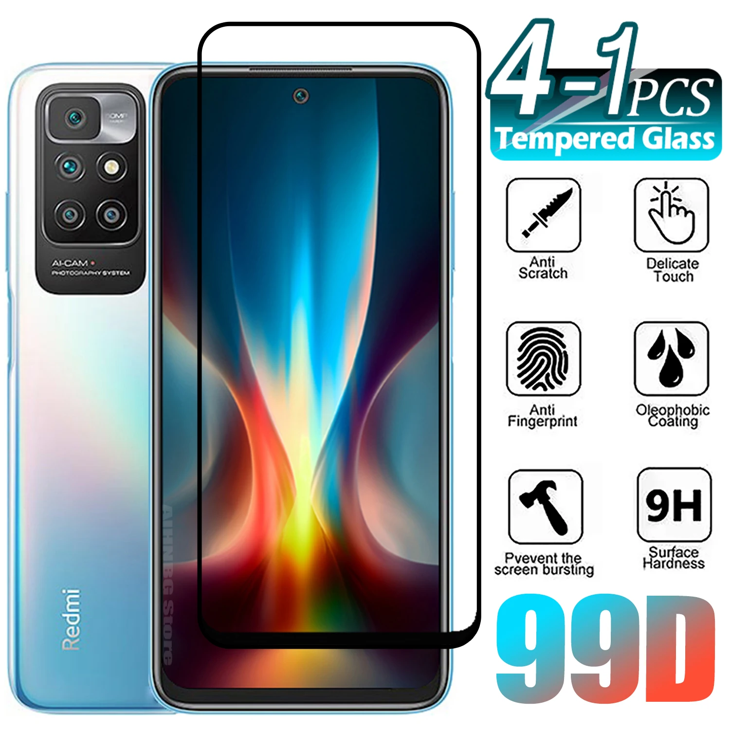 1/4Pcs Tempered Glass For Xiaomi Redmi 8 8A 9 9T 10 10X 4G 5G 12C 13C 13R 14C 11A 10C Screen Protector Glass Film for Redmi 9AT