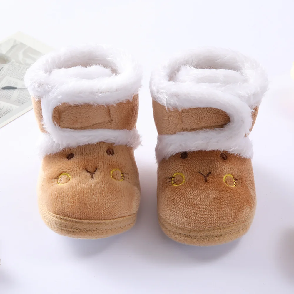 Autumn Winter Warm Newborn Boots 1 Year Baby Girls Boys Shoes Toddler Soft Sole Fur Snow Boots 0-18M Children's Cotton Shoes