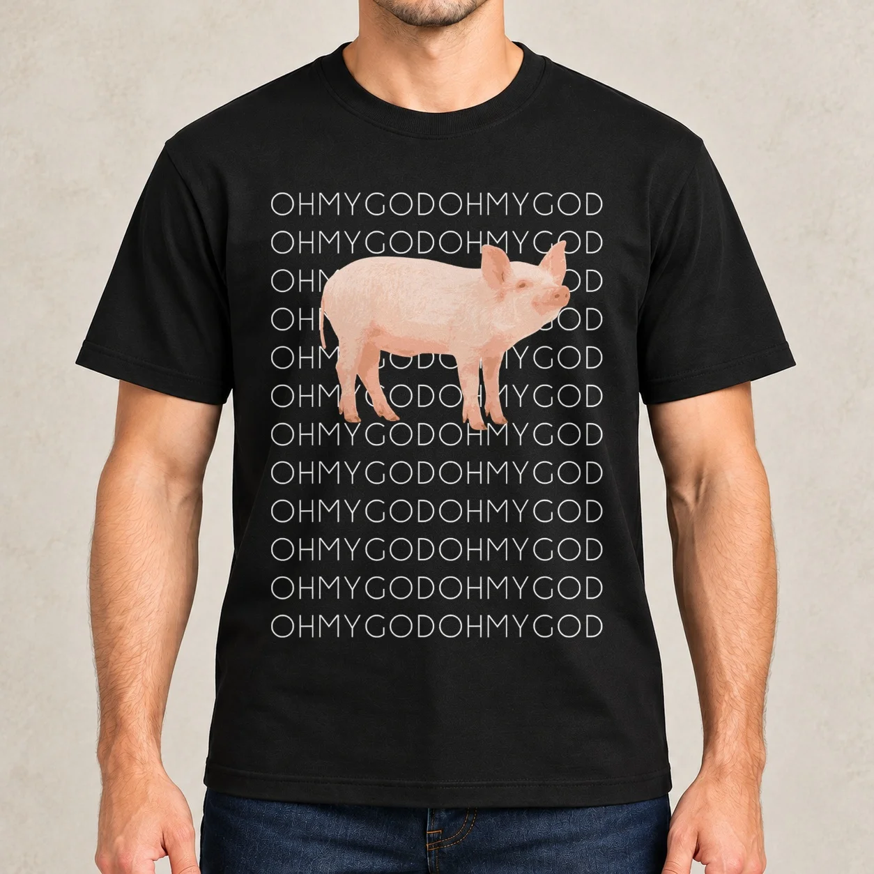 Shane Dawson Oh My God Pig T-Shirt t shirts for man slim fit mens graphic t shirts cotton t shirts man 100% T-Shirt