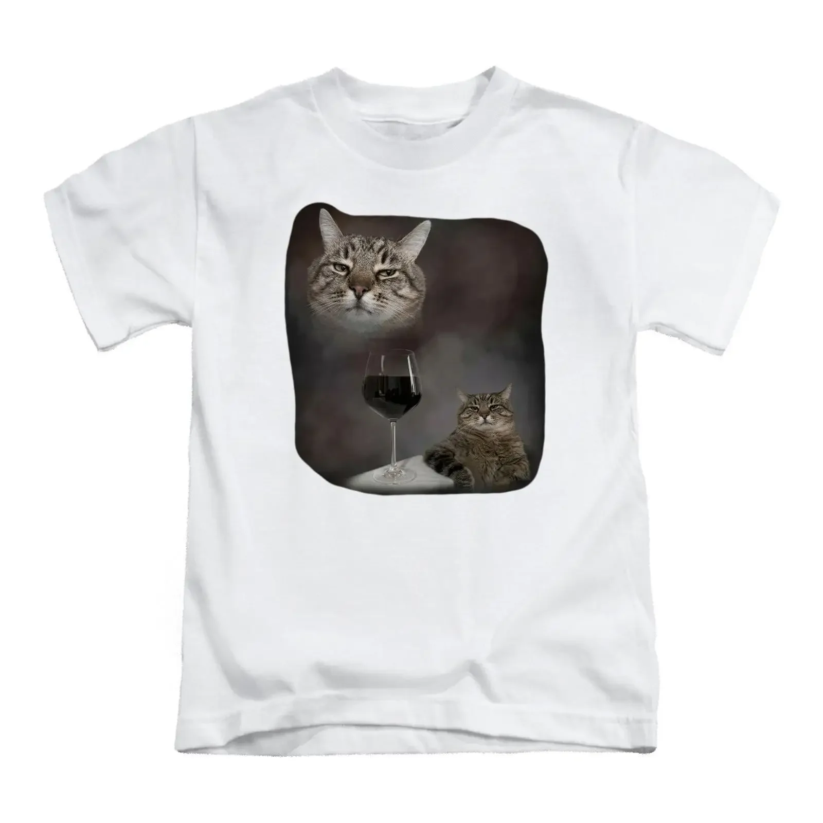 Weinkatze Meme Erwachsene T Shirt Lustig Katze Inspiriert Fun Top Neu vintage Washed graphic homme Comfortable Unisex