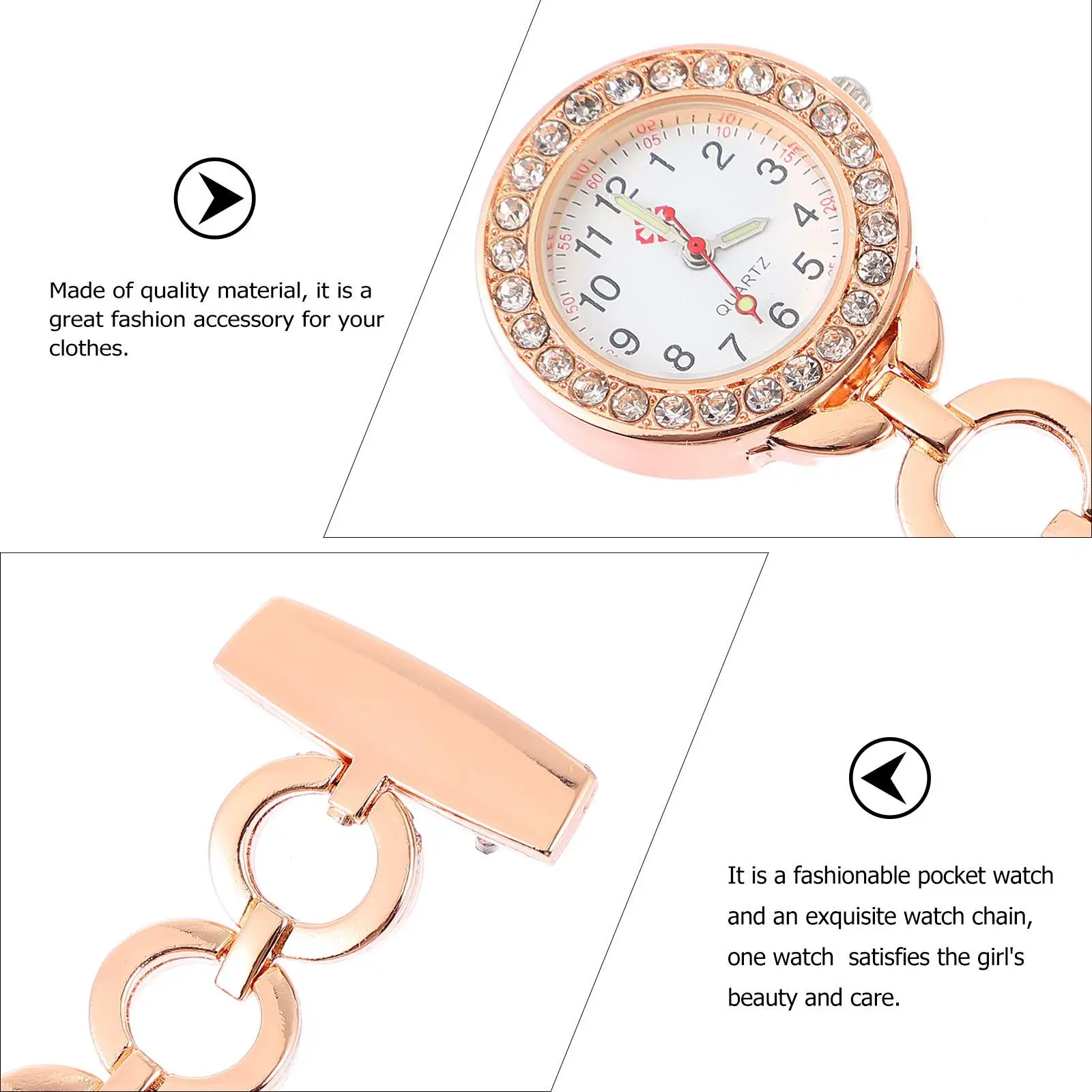 Pocket Watch Ladies Gifts Chest Hanging Wrist Portable Watches Alloy Fob Woman