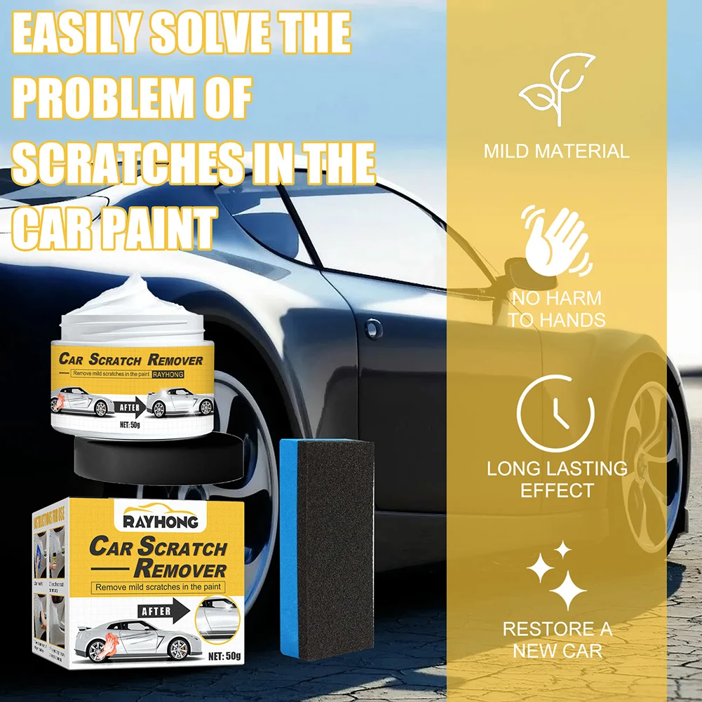 Car Scratch Repair Paste Multipurpose Waterproof Lasting Car Polishing Compound Scratch Remover With Sponge For Car Care Product
