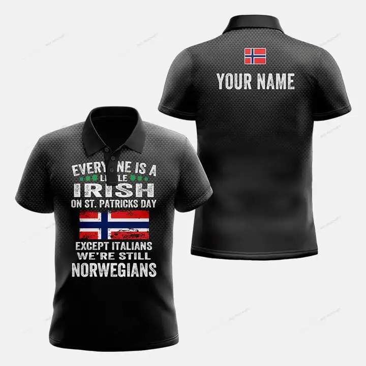 Custom Name Norway Shield Graphic Camouflage Polo Shirt Summer Casual Unisex Pullover Loose Cool Jersey Short Sleeve Tops