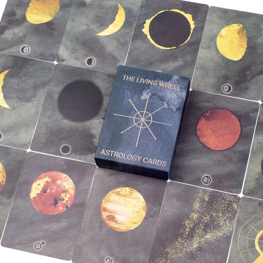 The Living Wheel Astrology Cards 55 Oracle Cards Deck for Fortune Telling and Divination Perfect for Board Games 8.8*6.3cm