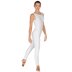Women Spandex Nylon Ballet Tank Unitard Bodysuit Sleeveless One Piece Jumpsuit for Adult Black Gymnastics Stage Dance Costumes