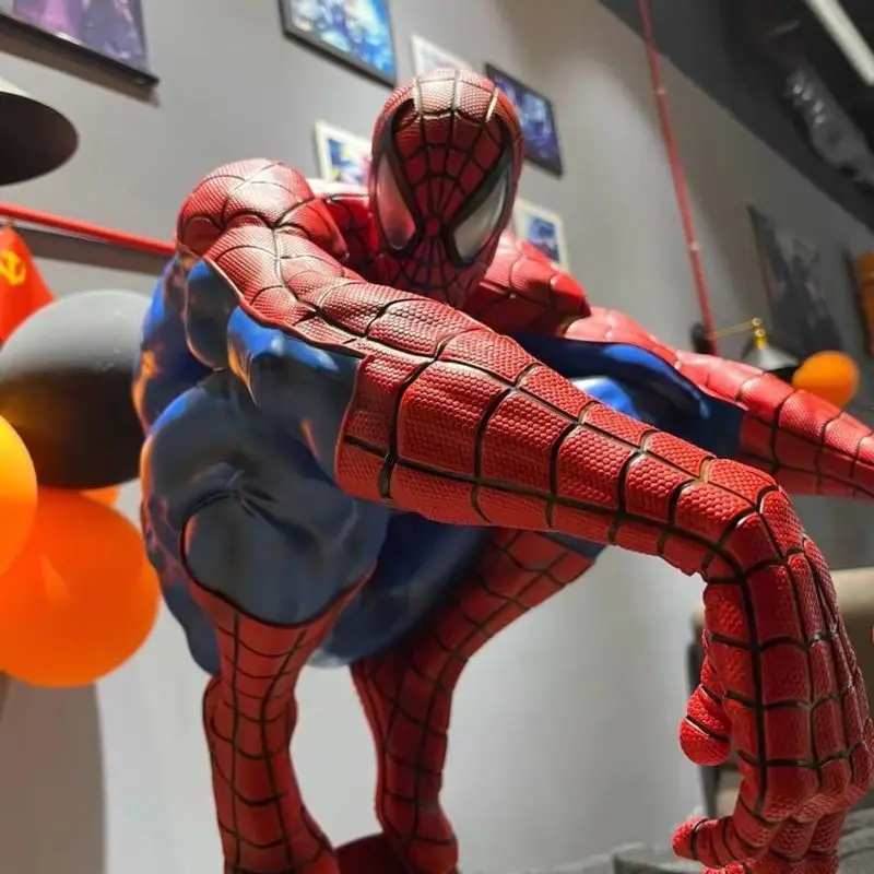 Clássico vermelho azul spiderman resina estátua presente de aniversário amigo colecionável figura de ação brinquedo poseidon design exclusivo colecionáveis