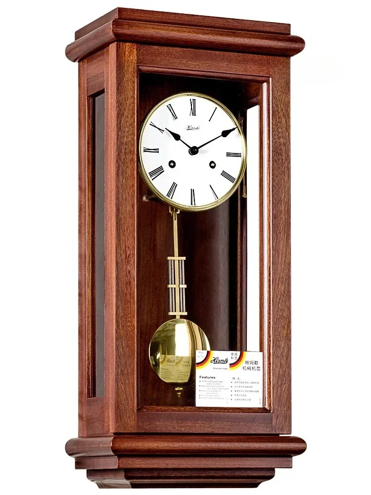 

N European-Style Simple Retro Living Room Solid Wood Movement Mechanical Time Clock Home Decoration Pocket Watch