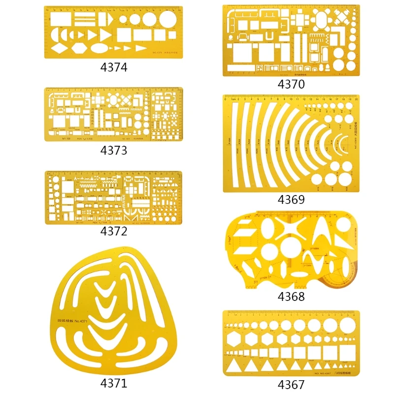 co231 Mẫu kiến ​​trúc chuyên nghiệp Thước vẽ Công cụ đo stencil Sinh viên