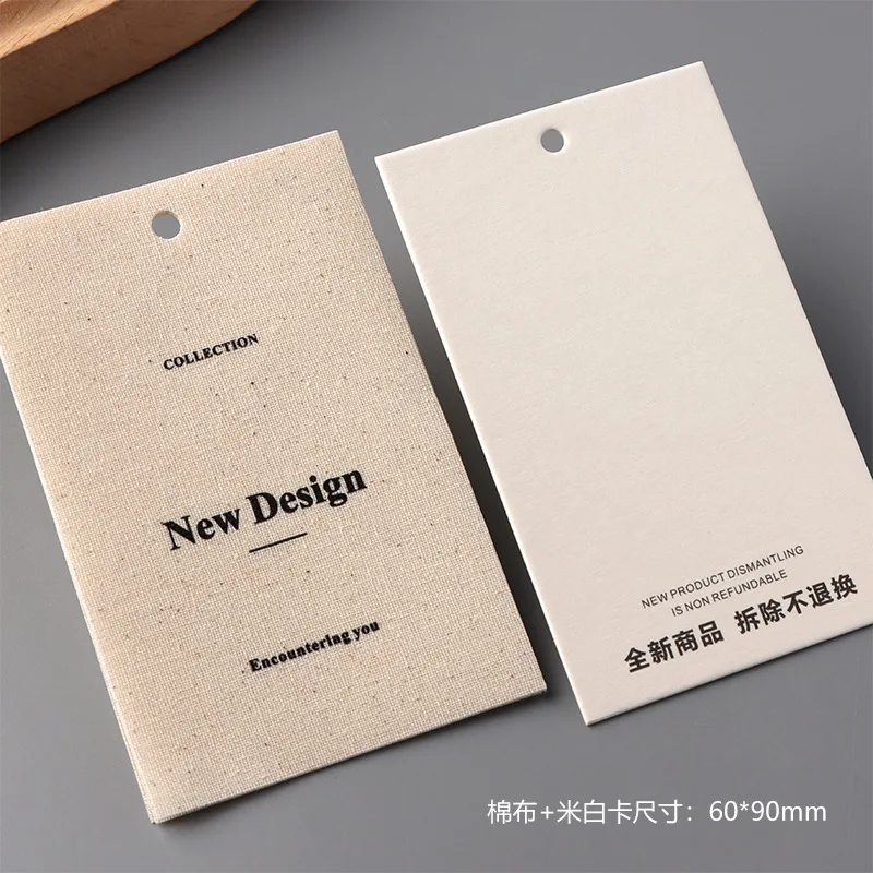 Cotton Linen Hang Tags Custom Printed Logo for Clothing Garment Price Tags Wholesale view 4