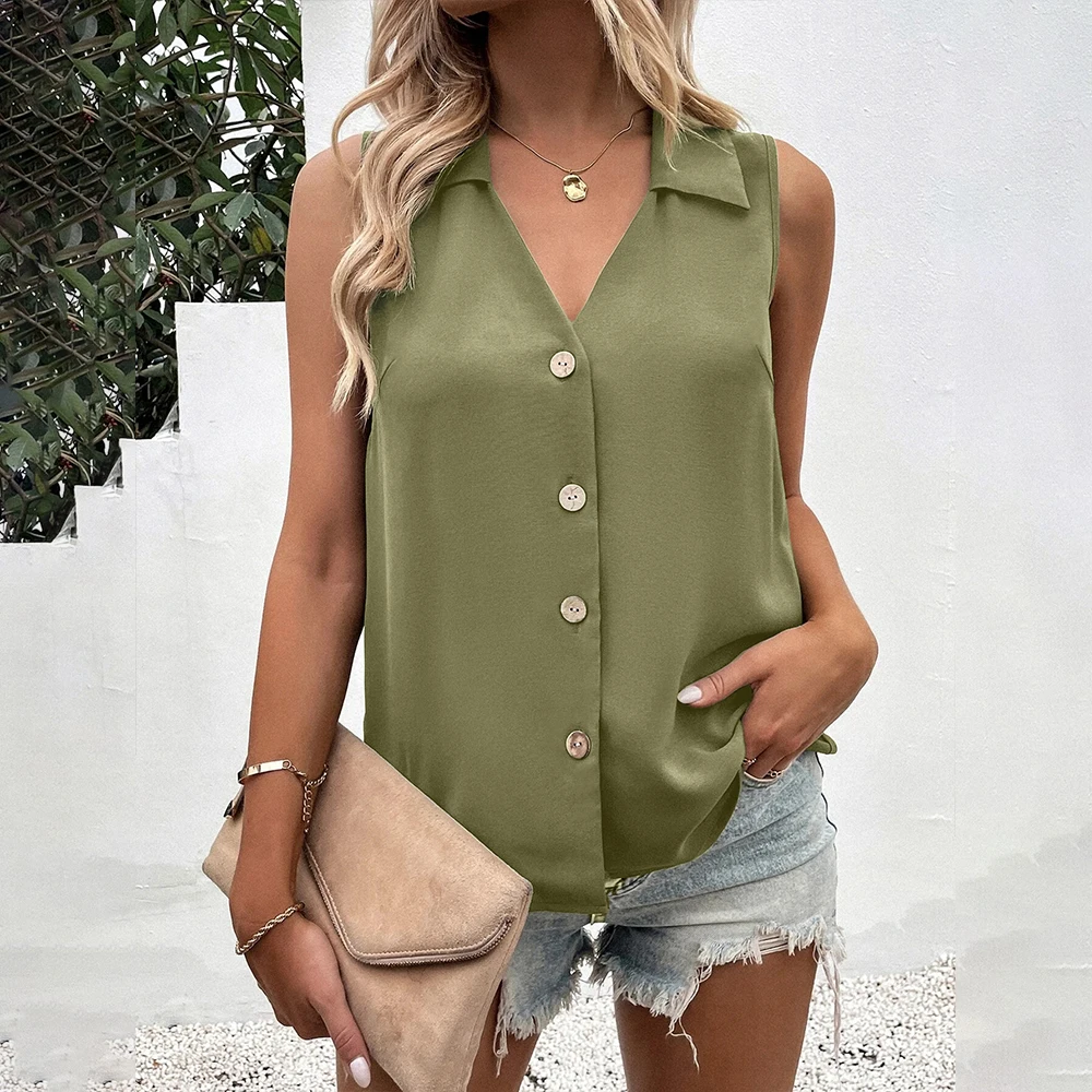 New Chiffon Vest Lady Shirt 2024 Summer Sexy Blouse Tops for Women Clothing Korean Tank Pullover Female Casual Slim T-shirt Tee