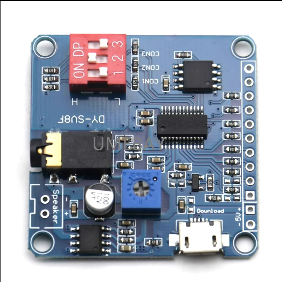 5PCS   MP3 voice playback module one-on-one triggering serial port control playback USB download 8M storage DY-SV8F