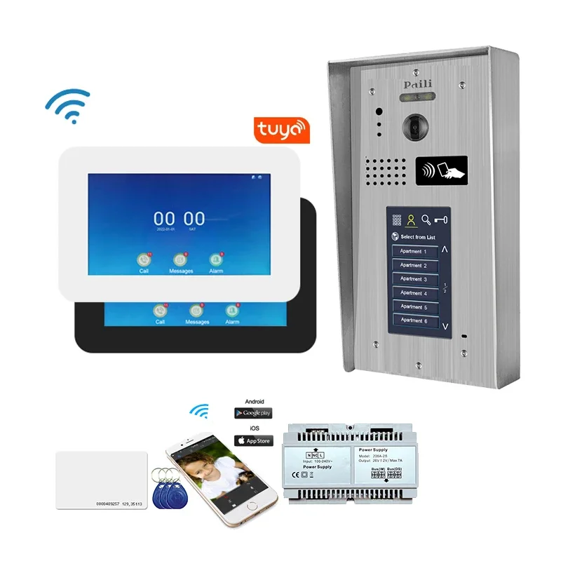 

Touch screen Tuya App Wifi Visual Interphone Security Video Door Phone Tuya Smart 2 wire intercom