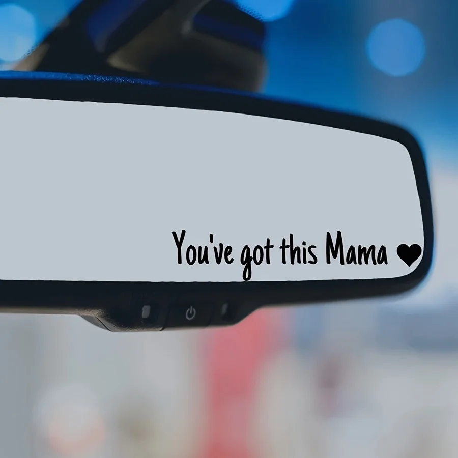 2pcs/sheet You've Got This Mama Mirror Decal, Rearview Mirror Car Sticker For Laptop Truck Wall