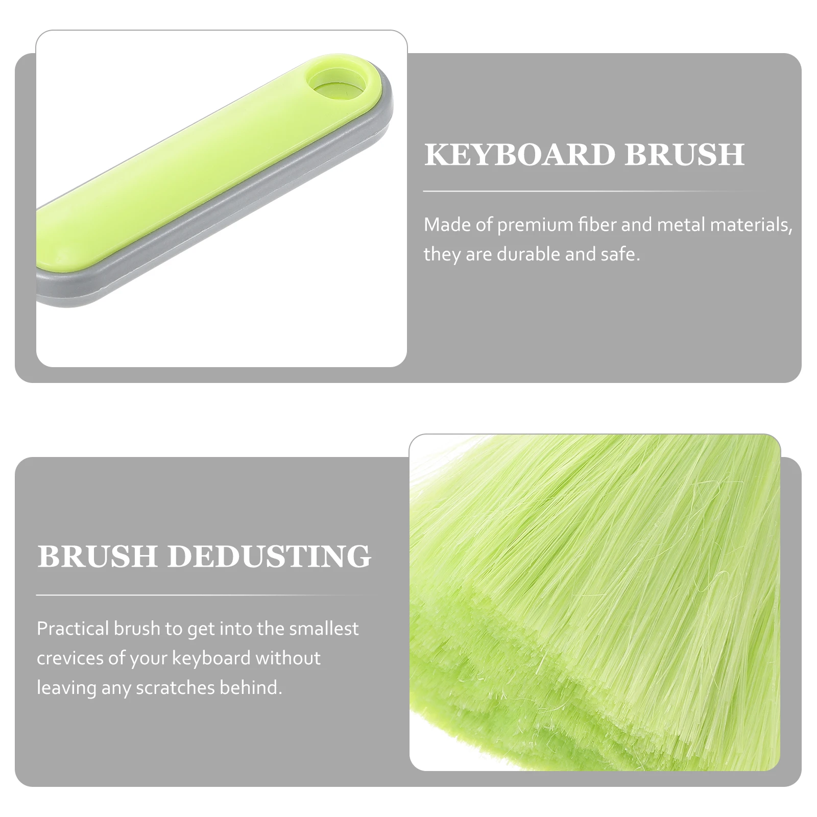 

2pcs Keyboard Cleaning Duster Lightweight Durable Fiber Metal Smooth Holding Perfect Home Office Laptop Brush Computer Screen