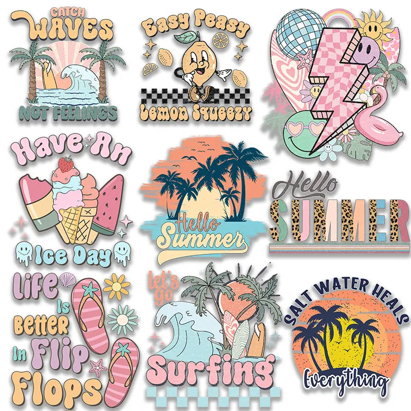 Ferro Vaqueira Squeezy na Imagem na Roupa, Decorativa Durável Detalhada, Decoração DIY Elegante, Doce Tempo De Verão, Vibes De Praia, Limão