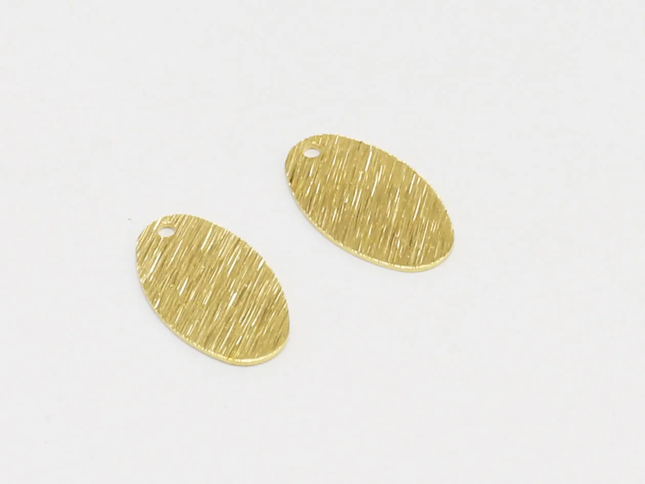 20pcs Brass charm for earrings Textured brass oval pendant 18.5x10.6x0.7mm earrings dangle charms R1570