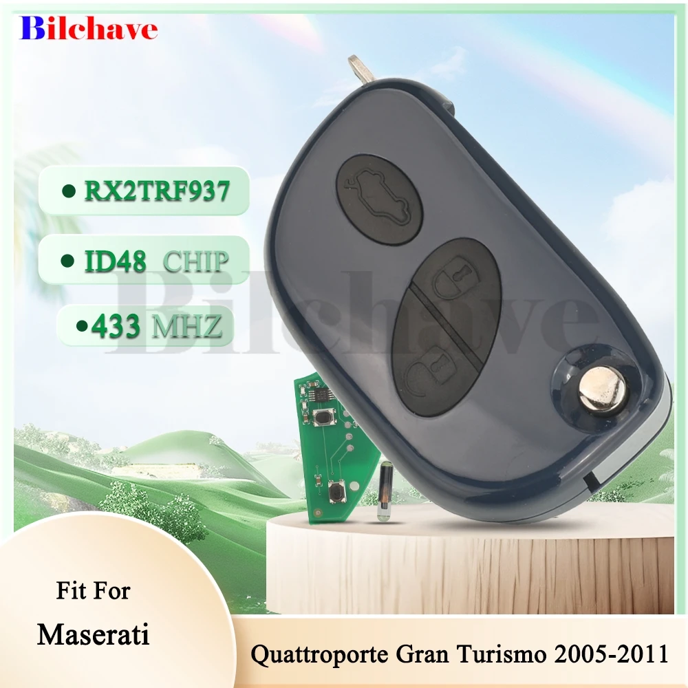 

Jingyuqin RX2TRF937 433 МГц ID48 чип автомобильный дистанционный брелок для Maserati Quattroporte Gran Turismo 2005-2011 откидной брелок управления