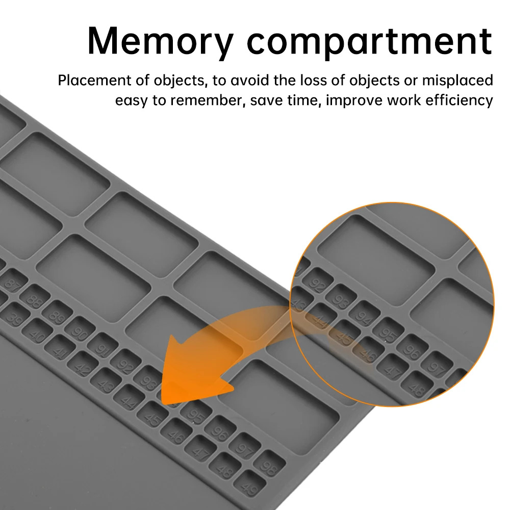 Grijs 350*250*3mm Pure Silicon Isolatie Pad Reparatie Werk Mat BGA Hittebestendig Soldeerstation Bureau platform Accessoire