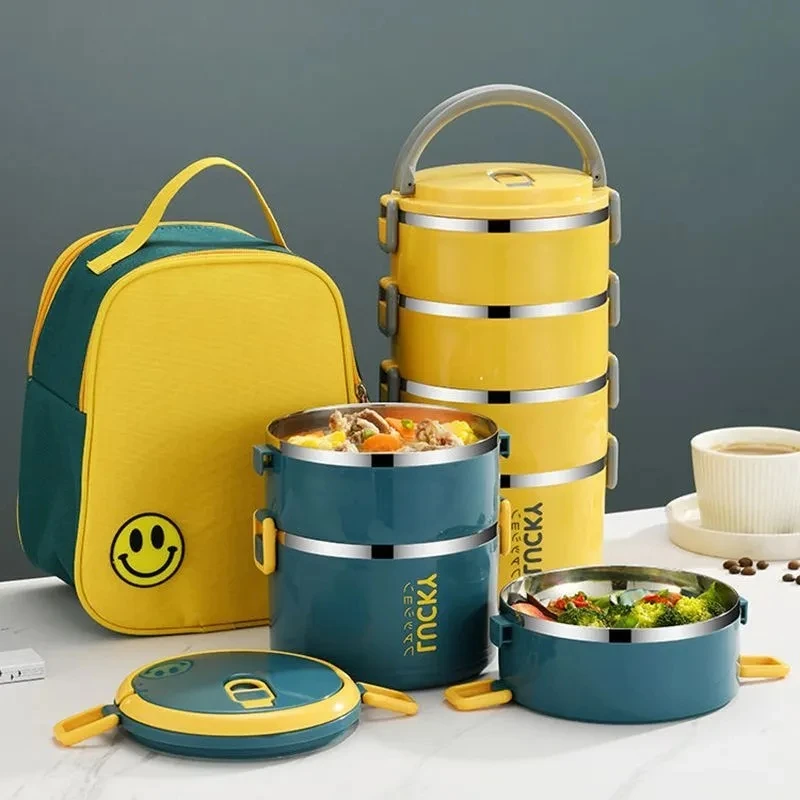 

Multi-layer Lunch Box Stainless Steel Insulated Bento Food Container Storage Portable Outdoor Picnic Leak-Proof School Tableware