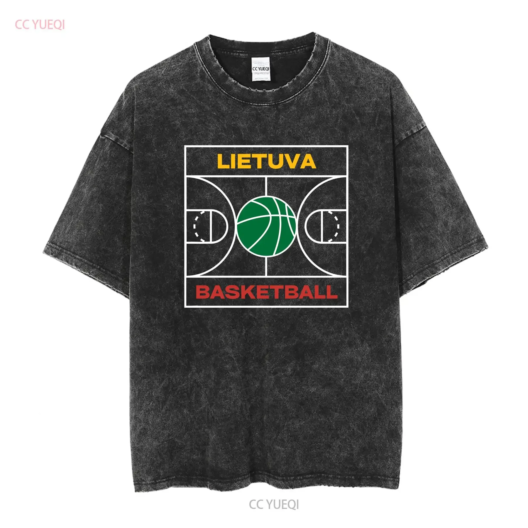 Lietuva Basketball Lithuania T Shirt Lithuanian s vintage Washed Casual Top For Everyday Wear Slightly Versatile Comfortable