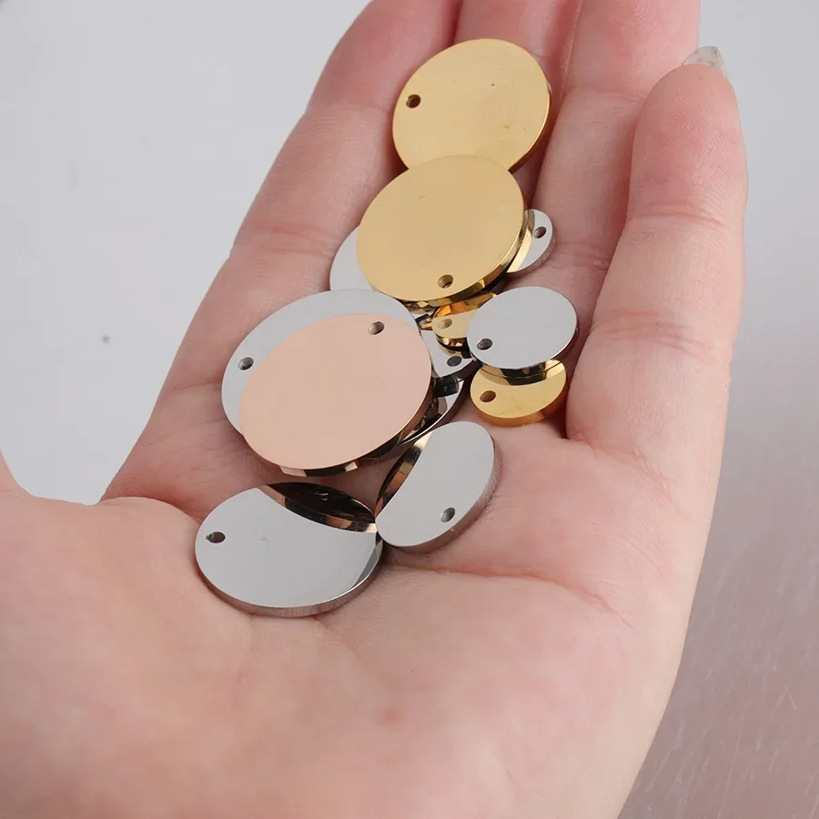 20 pieces/batch mirror polished stainless steel pendant, circular stamping blanket pendant, DIY jewelry necklace 15mm 20mm 25mm