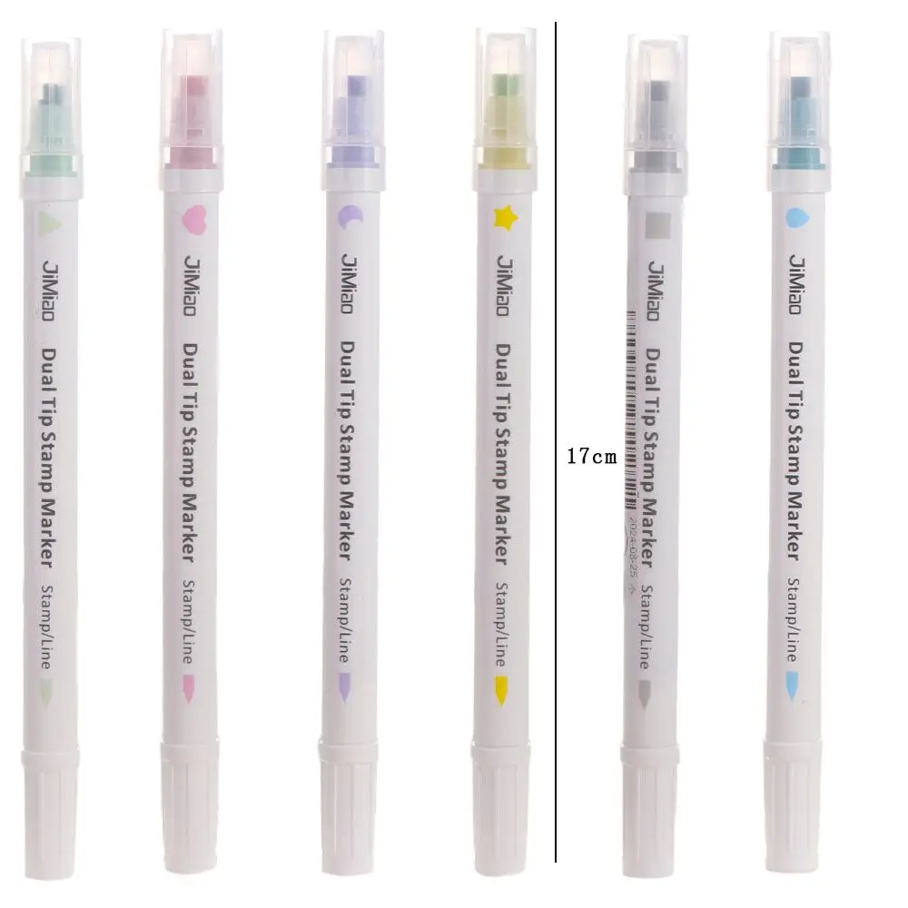 

Stars Moon Children's Seal Watercolor Pen Heart Marking Double Headed Seal Pen Handmade DIY Fluorescent Marker