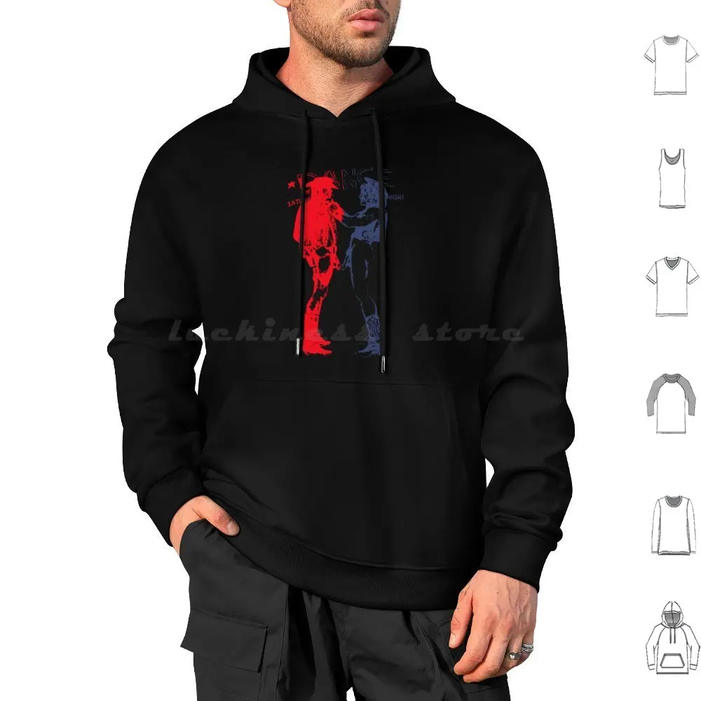 Cowboys Dance Couple Duet Hoodies Long Sleeve Westwood Fashion Squiggle Pattern Punk British Design Retro Abstract Uk