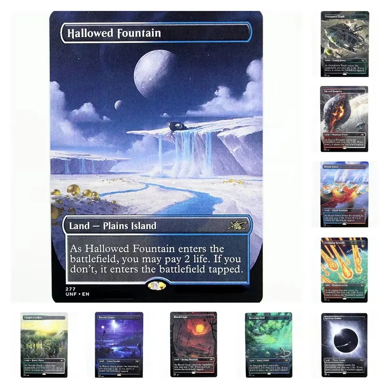 UNF land holo/Foil TCG Magical Proxy Cards Game Quality Proxy Playing Cards Gathering Board Blood Crypt Game Trading Cards Proxy