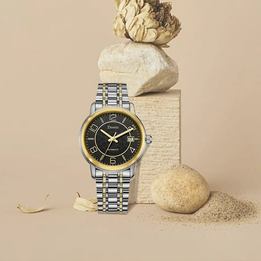 ساعات يد ميكانيكية أوتوماتيكية مقاومة للماء من Deesio ، ساعة زوجية فاخرة ، حركة يابانية ، أفضل علامة تجارية ، 50 مترًا