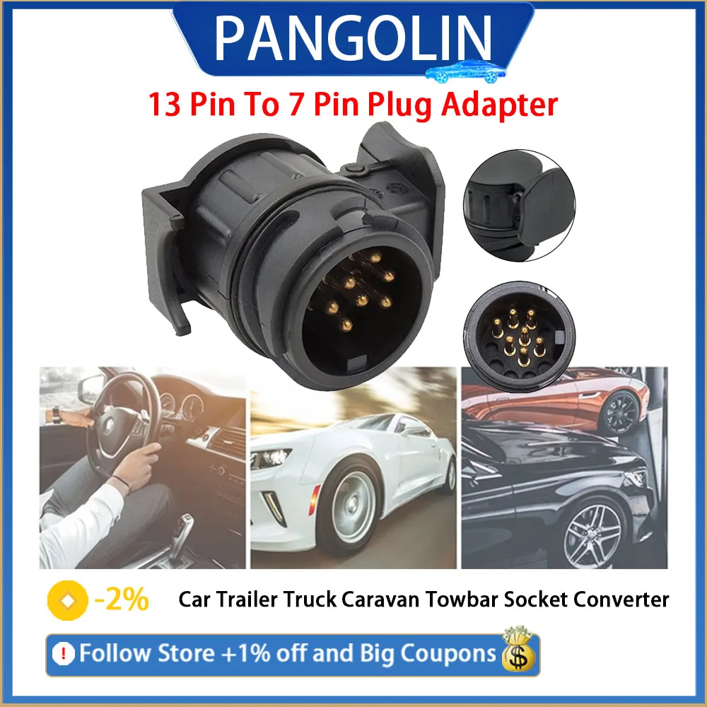 

PANGOLIN Waterproof 13 Pin To 7 Pin Plug Adapter Car Trailer Truck Caravan Towbar Socket Converter Motor Vehicle Spare Parts