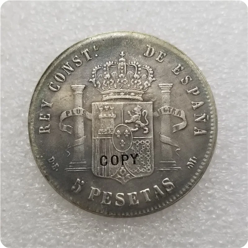 1876 SPAIN 5 PESETAS Copy Coin commemorative coins-replica coins medal coins collectibles Challenge Pocket Coins Christmas Gifts